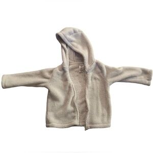 Carters 18M Fuzzy White Zip Up Sweater